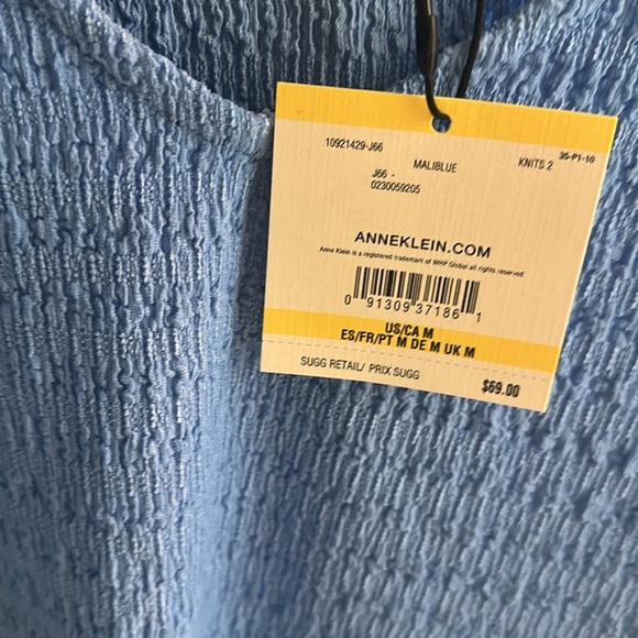 Anne Klein Blue Short Sleeve Tee - Picture 2 of 5